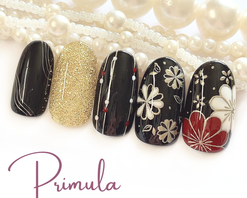 ネイルチップ 和柄/成人式/前撮り/卒業式/振袖/着物/袴/結婚式