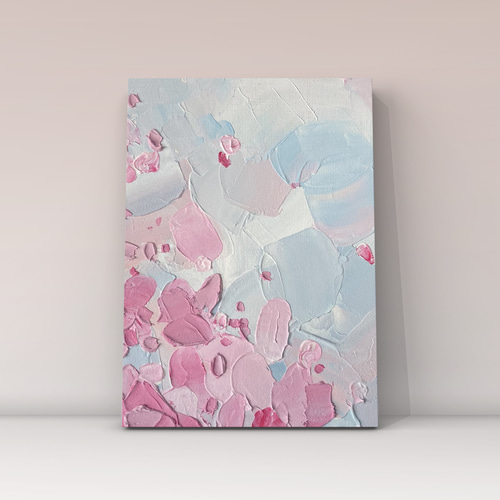 絵画 インテリア 抽象画 キャンバス アクリル 花びら 春 spring 絵画