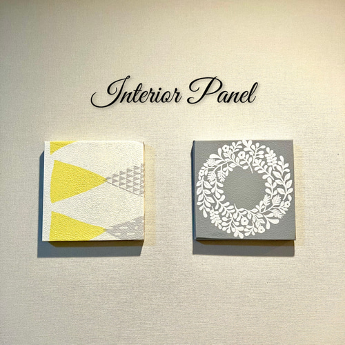 インテリアパネル 北欧柄 リース＆フラッグ 15㎝☆インテリア雑貨 壁