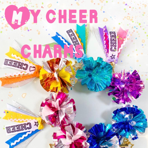 オーダーメイド】チア ポンポンキーホルダー チアリボン CHEER Pompon