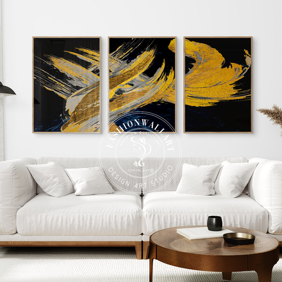 アートポスター モダン抽象画 ゴールド ブラック アブストラクト