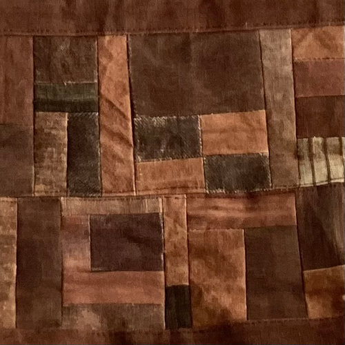 柿渋染めのパッチワークのトートバッグ (1) トートバッグ ひだまり