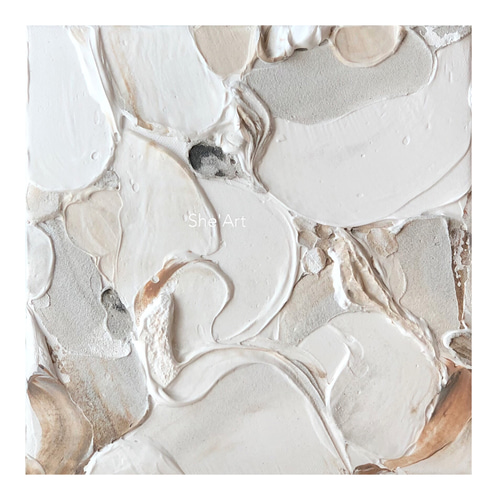 原画SM・nuance・ホワイトグレージュ /モダンアート・テクスチャー