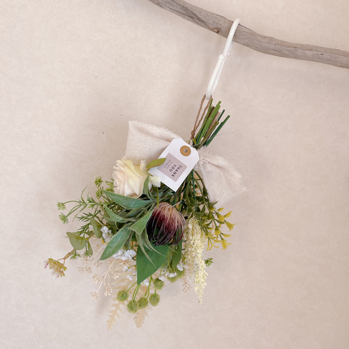 フェイクグリーン 造花 ウェルカムスペース ブーケ スワッグ ミモザ