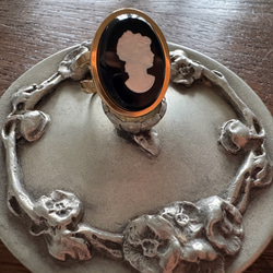 18Kゴールドプレート /指輪13号〜フリーサイズ）ヴィンテージチェコ