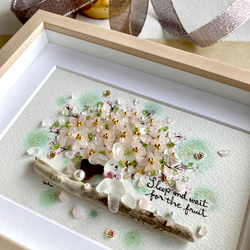 海の世界 シーグラス／天然石 ／フレームアート／ 北欧雑貨 壁掛け額