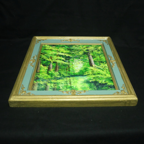 油絵 油彩 油彩画 絵 絵画【新緑の森】 絵画 HR 通販 15665343