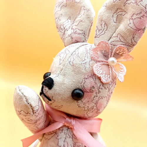 デカ耳うさぎのぬいぐるみ アンティークフラワー ぬいぐるみ A☆bear's