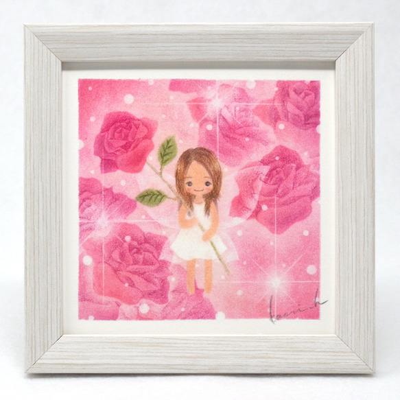 バラと少女 パステル画 バラと少女 パステル画 バラと少女 パステル画