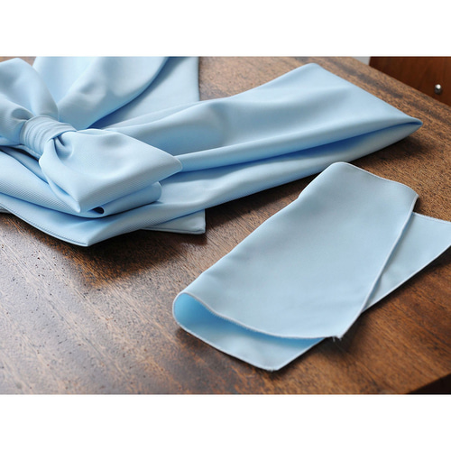 リボンベルト サッシュベルト サテンリボン ウエストリボン スカイ