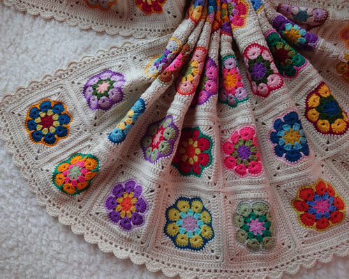 アフリカン・フラワー・コットンブランケット その他インテリア雑貨