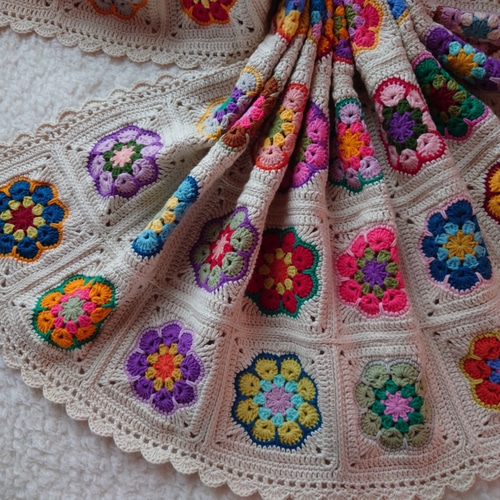 アフリカン・フラワー・コットンブランケット その他インテリア雑貨