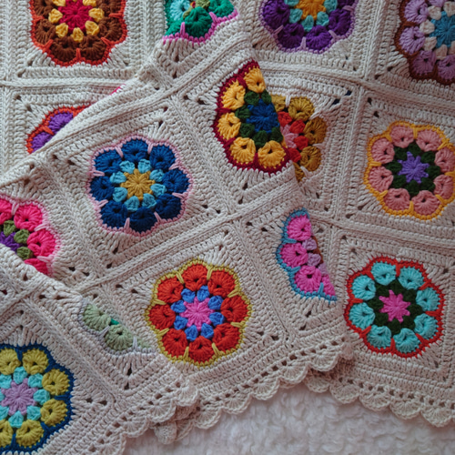 アフリカン・フラワー・コットンブランケット その他インテリア雑貨