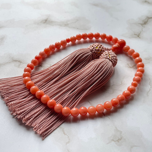 天然宝石珊瑚)ピンクサンゴ数珠 その他雑貨 宝石珊瑚専門店【珊瑚HERO