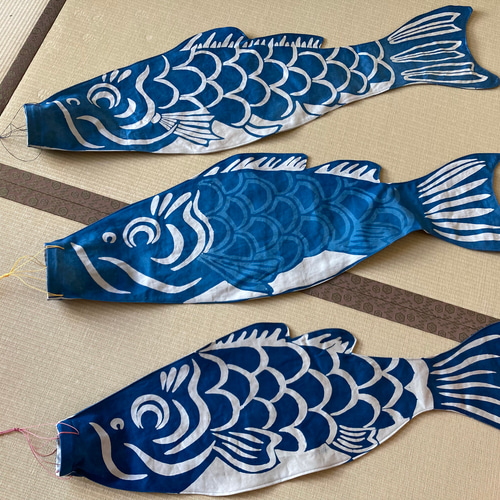 藍染鯉のぼり 3点セット 端午の節句 子供の日 手染め 伝統工芸 その他