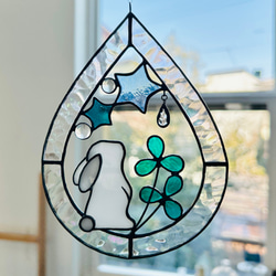 ステンドグラス】クジラのサンキャッチャー サンキャッチャー Atelier