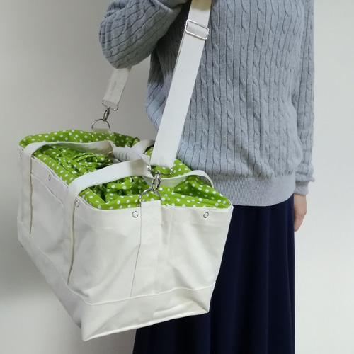 秋・冬用 インコ 通院バッグ（鳥・小動物用）オーダーメイド 帆布