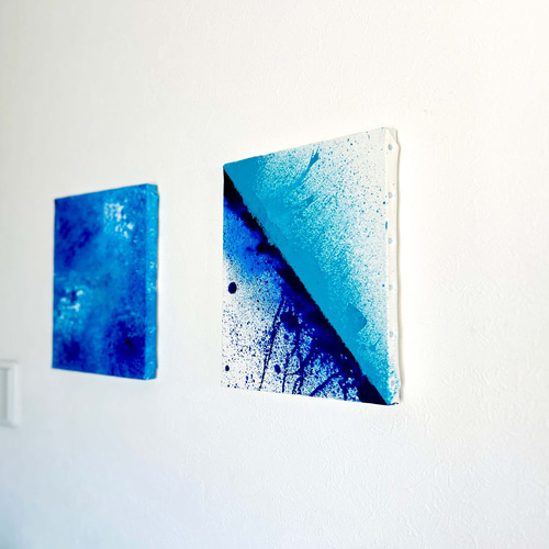 零084】絵画 宇宙 青 空 海 抽象画 原画 インテリア 絵画 零