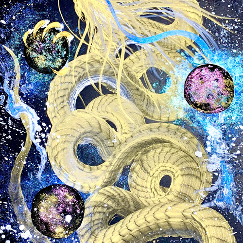 大きさ＆エネルギー2倍！一筆龍エネルギーアート✨縁起物 龍神 絵画