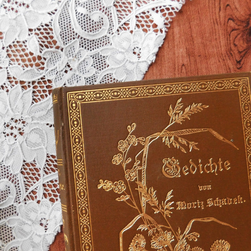 1895年 表紙が素敵なドイツの詩集 古書 ヴィンテージ本 アンティーク