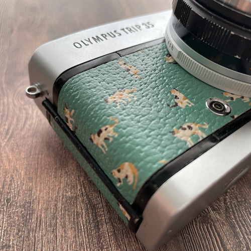 整備済・保証付】オリンパス TRIP35 フィルムカメラ｜ネコ柄グリーン