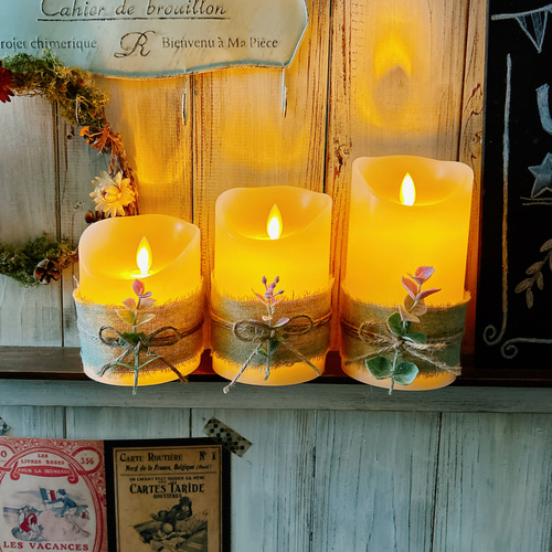 リニューアル】ボタニカルユーカリ着せ替えLEDキャンドルセット