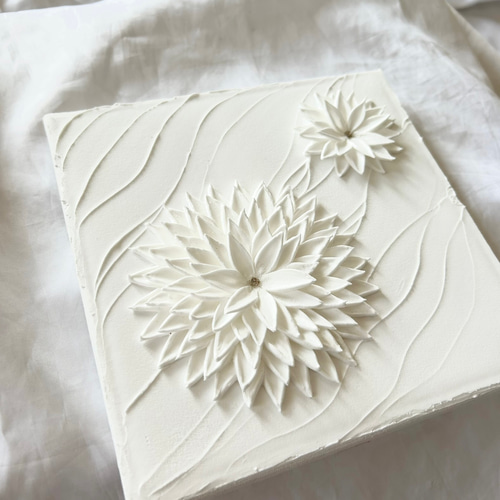 ミニアートプレゼント付き！ テクスチャーアート ホワイトアート