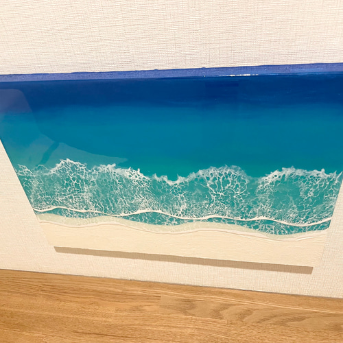 オーシャンアート 波レジンアート A3サイズ 海【長方形 R-13】 絵画