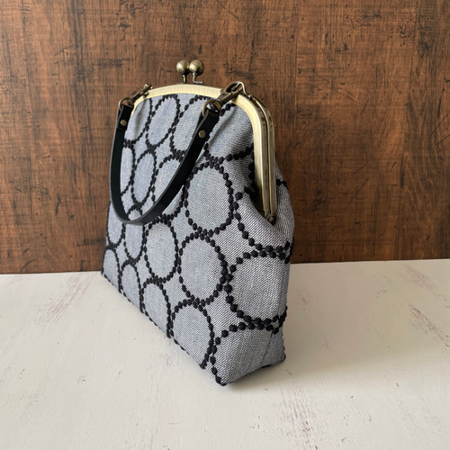 新作 口金24cm縦長め がま口 ミナペルホネン タンバリン 大きめ お財布