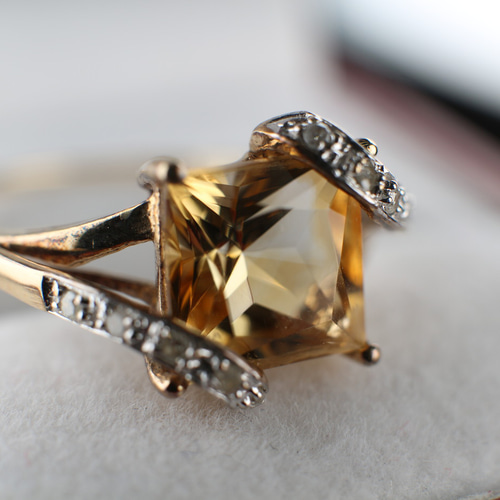 英国 イギリス ビンテージ ゴールド リング 指輪 レディース 天然