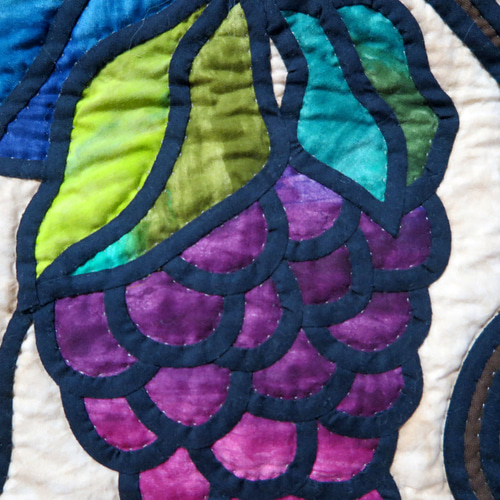 ステンドグラスキルト葡萄のタペストリー タペストリー・壁掛け Quilt