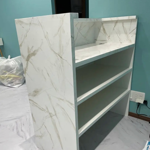 大理石風カウンター 受付カウンター レジカウンター 机・デスク エバー