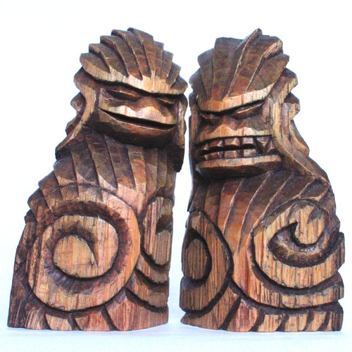 円空仏 高賀神社の狛犬 一対 円空彫り その他置物 獅子舞 通販