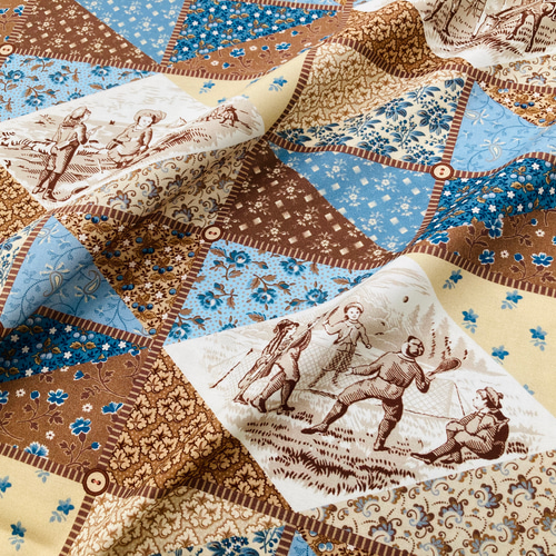 パッチワークパネル ブルー BACK IN THE DAY by Marcus Fabrics 生地