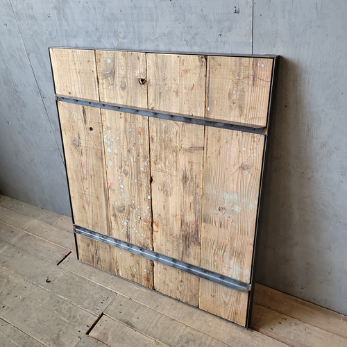 足場板 天板 古材 食卓テーブル 正方形 北欧 ヴィンテージ 黒皮