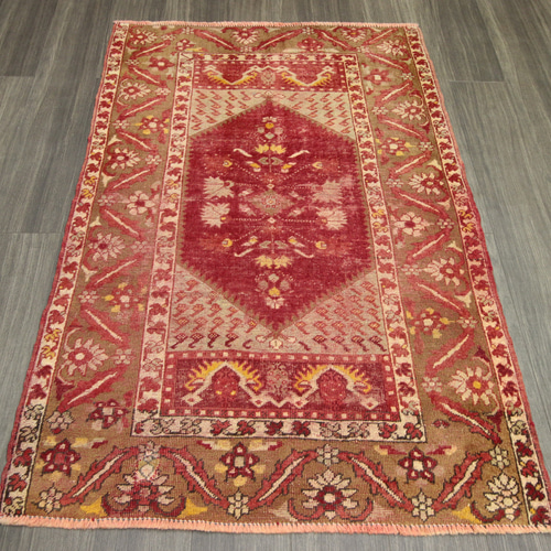 時代もの アンティーク トルコ絨毯 ウシャクラグ トライバルラグ