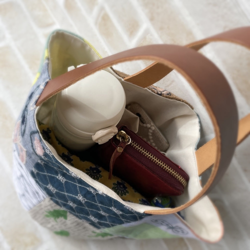 丸底トートバッグ【パッチワーク】ミナペルホネン トートバッグ