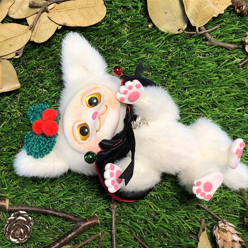 白猫のソフィアちゃんぬいぐるみドールアートドールクリスマス その他