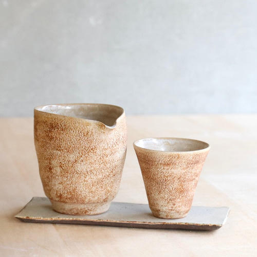 片口酒器セットA-1（片口酒器、ぐい呑み、陶板の3点セット）福袋セット