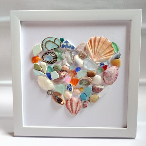 ナチュラルアート 貝殻 シーグラス 天然石 フォトフレーム・写真立て