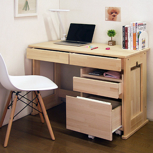 ハンドメイド天然木パイン材デスク（学習机）「リード」2点セット