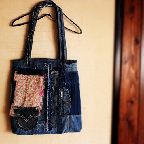 SAYOCAFE＋R/個性的なリメイクデニムショルダーバッグA ショルダー