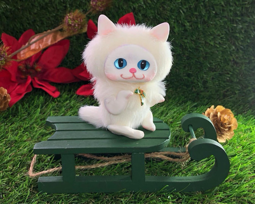 白猫のスピカちゃんぬいぐるみドールアートドール その他人形 てのひら