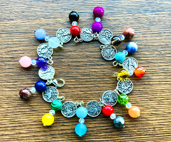 12星座の守護石を使用したミニサイズのチャーム、ストラップ！好きな
