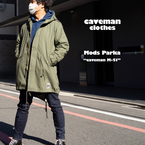 レコードロゴの音楽系モッズコートセット【オリーブドラブ】ライナー