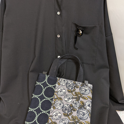 ミナペルホネントートbag【rosy/gray＆tambourime】ローズ＆タンバリン