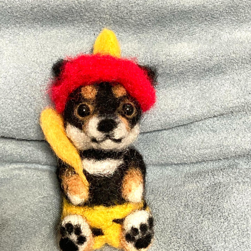 受注制作 オーダー見本 黒柴犬 柴犬 羊毛フェルト黒柴犬 節分飾り 羊毛