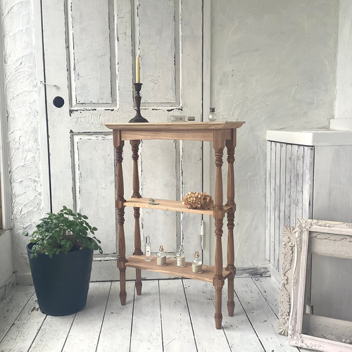 受注制作】コンソールテーブル・飾り棚・木製・シェルフ・ナチュラル