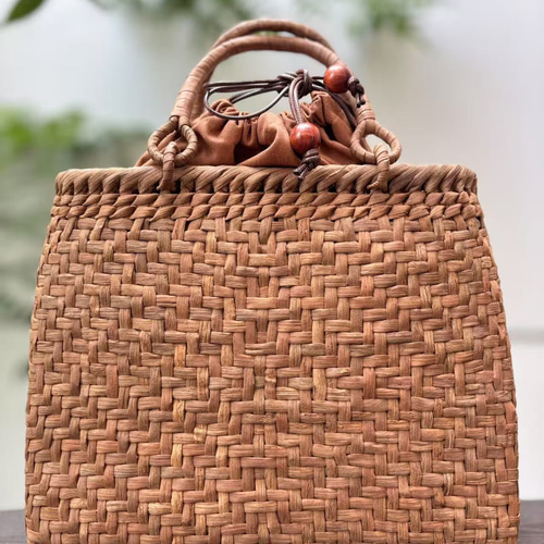 国産山葡萄 山葡萄かごバッグ 手作り 籠バッグ 網代編み 内布あり かご