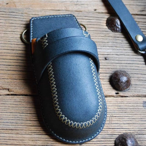 シザーケースmaxstart DRM−床革 デニム色（紺） その他素材 maxstart